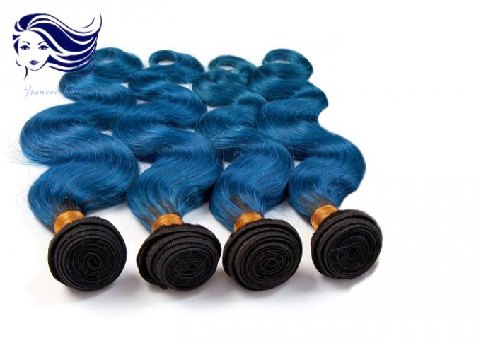 Цвета Ombre волос объемной волны девственницы волосы 1B/синь бразильского милого короткие